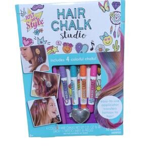 Hair Chalk Studio Temporary Hair Coloring Kit with Tattoo Applicator & Stencils